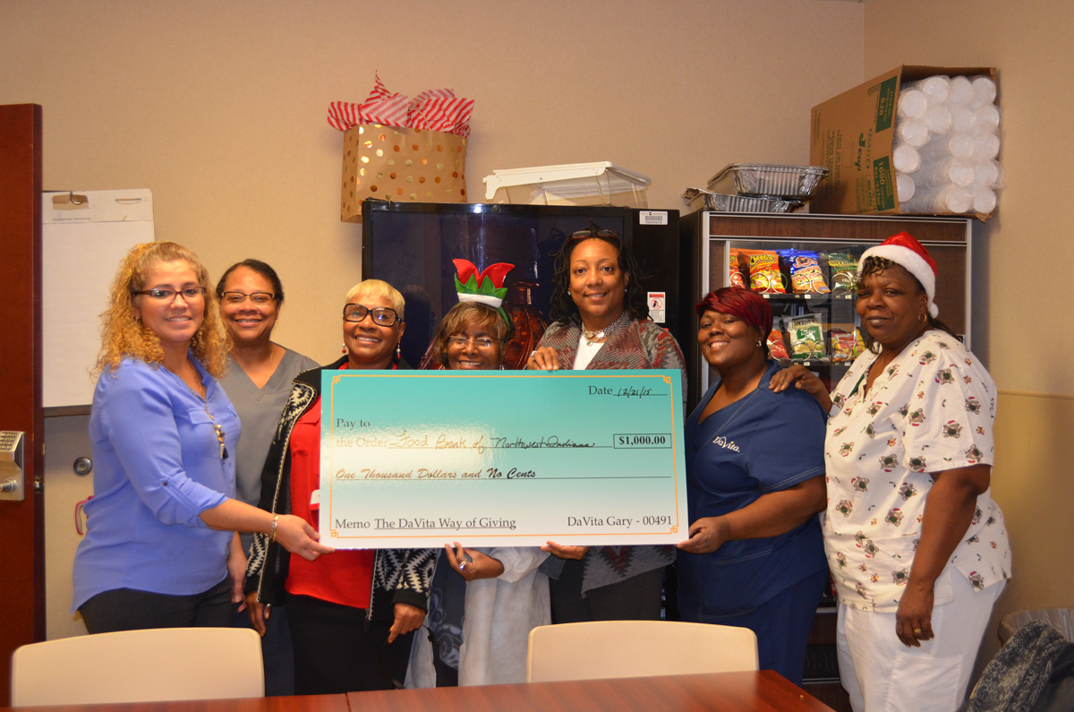 Food Bank of Northwest Indiana Receives $1,000 from DaVita Dialysis