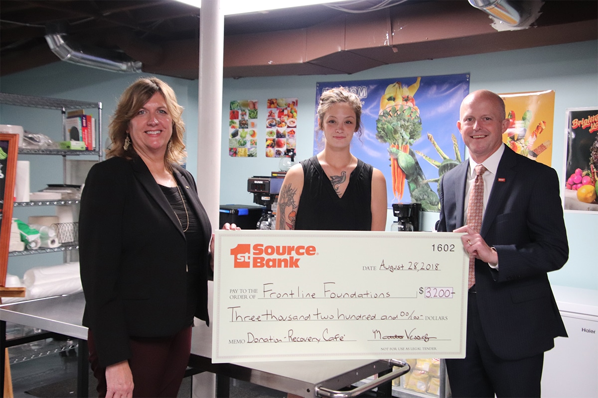 1st Source Bank Donates $3,200 to Frontline Foundations for New Cafe Supercharge