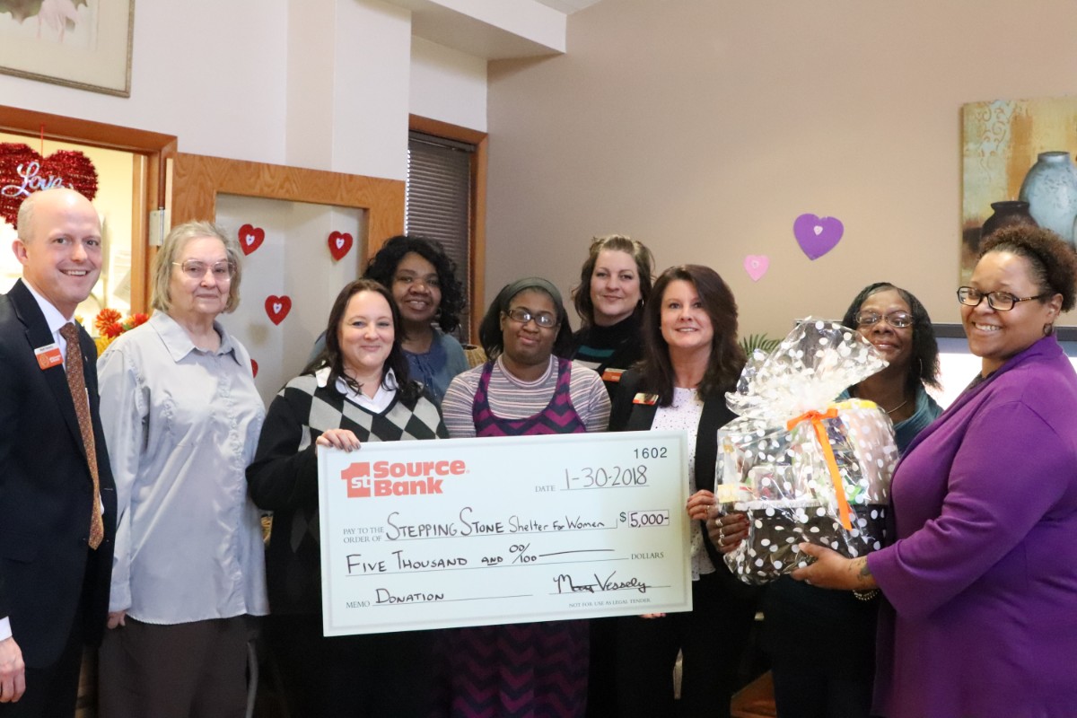 Heroes Unsung: 1st Source Presents Donation to Stepping Stone Women’s Shelter